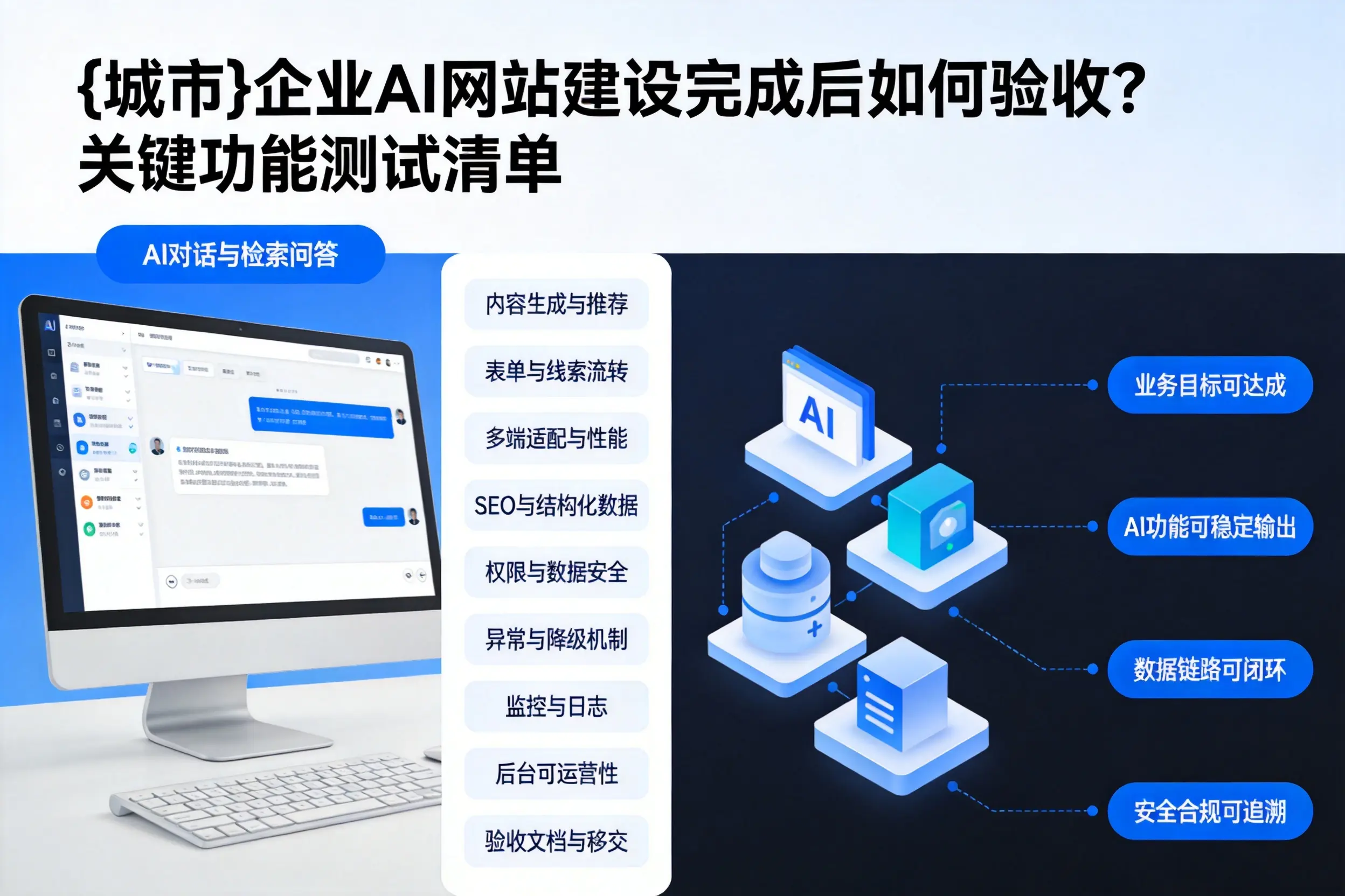 安康企业AI网站建设完成后如何验收？关键功能测试清单